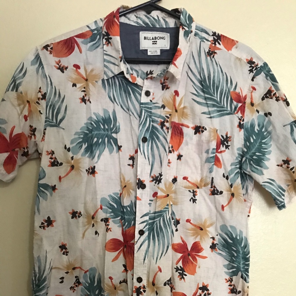Billabong Island Print Button Down Shirt